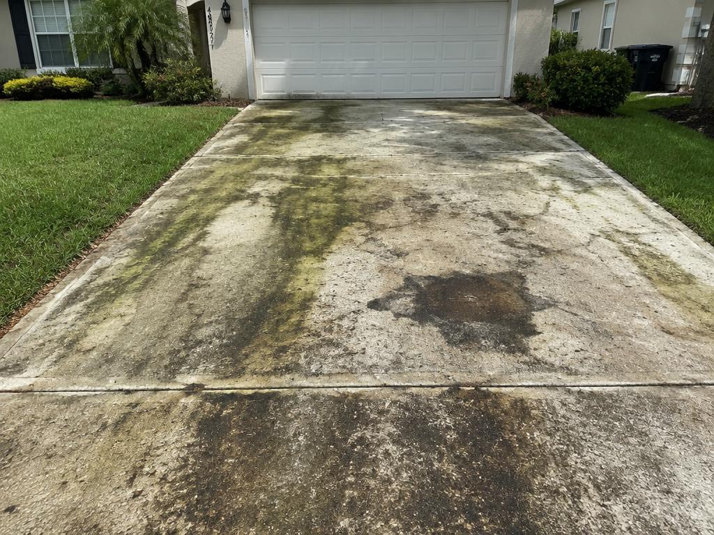 Driveways & Concrete before cleaning