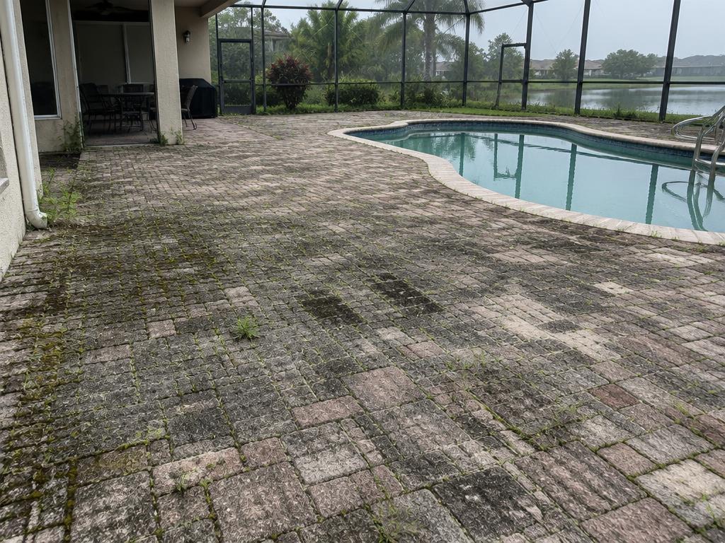 Paver Cleaning, Resanding & Sealing before cleaning